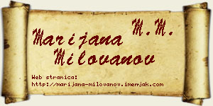 Marijana Milovanov vizit kartica